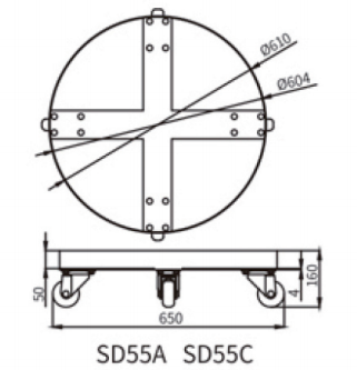 SD55 Series Drum Dollies