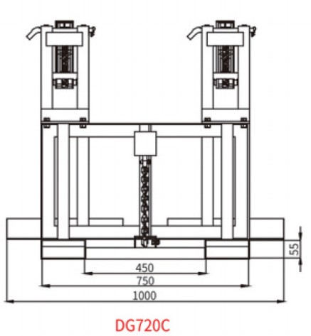 Adjustable forklift drum grab support structure