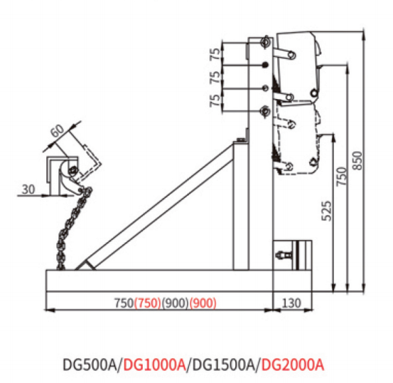 DG500A single Eagle-Grip forklift drum grab