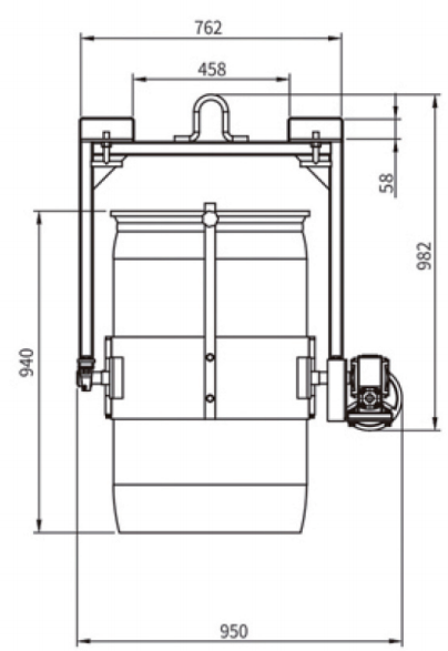 LG800 steel drum lifting attachment