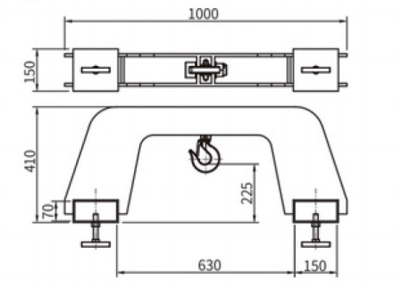 MK40 forklift lifting hook with 4000 kilogram capacity