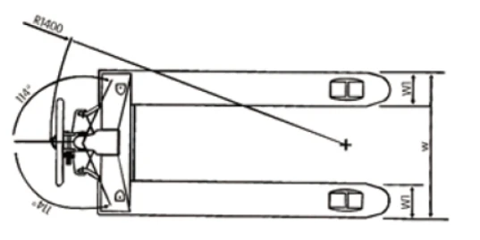 ORM-HP Manual Hydraulic Pallet Truck Dimension Reference