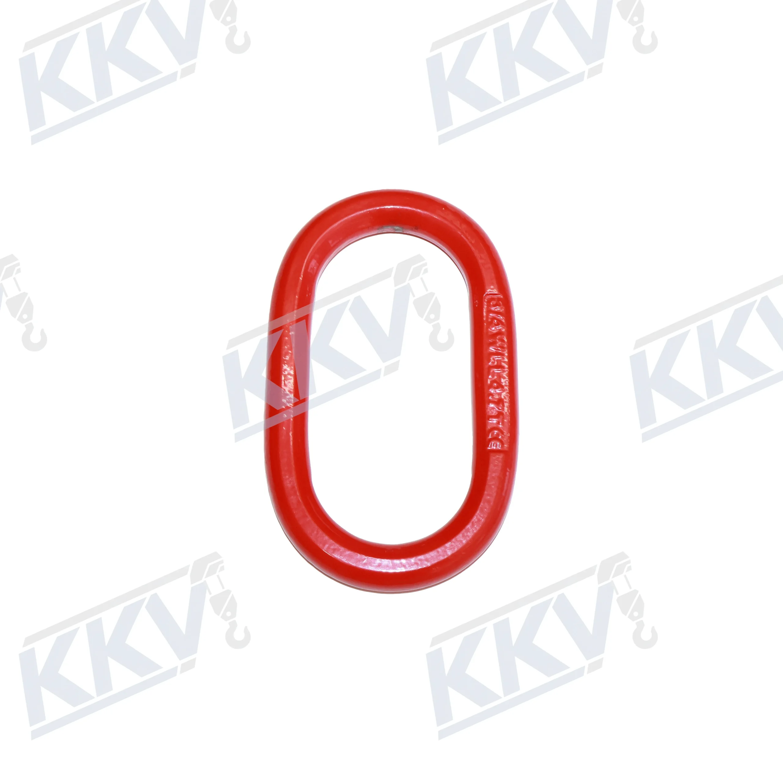 Red oblong master link from the KKV product gallery, shown upright on a white background