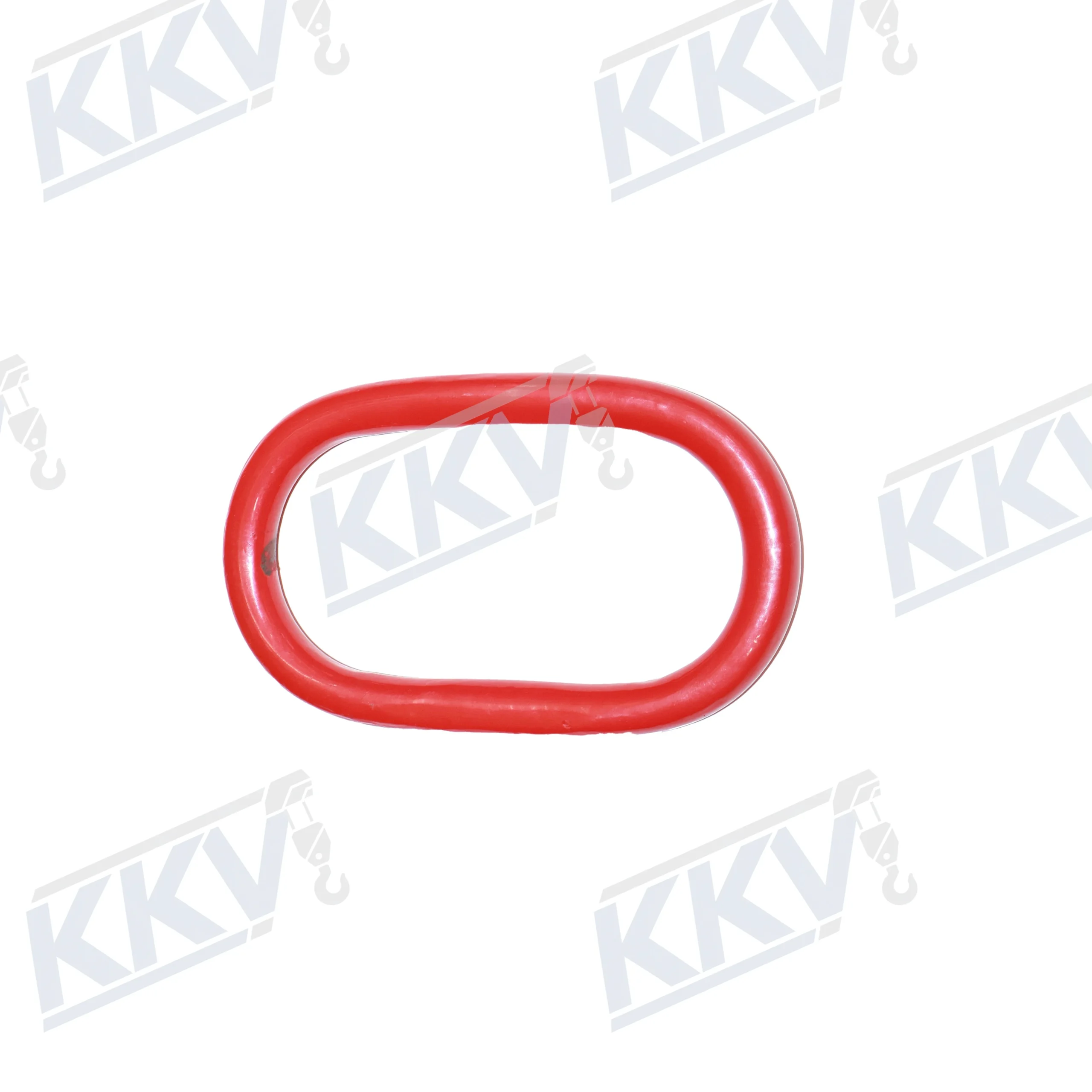 Red oblong master link from the KKV product gallery, shown horizontally on a white background